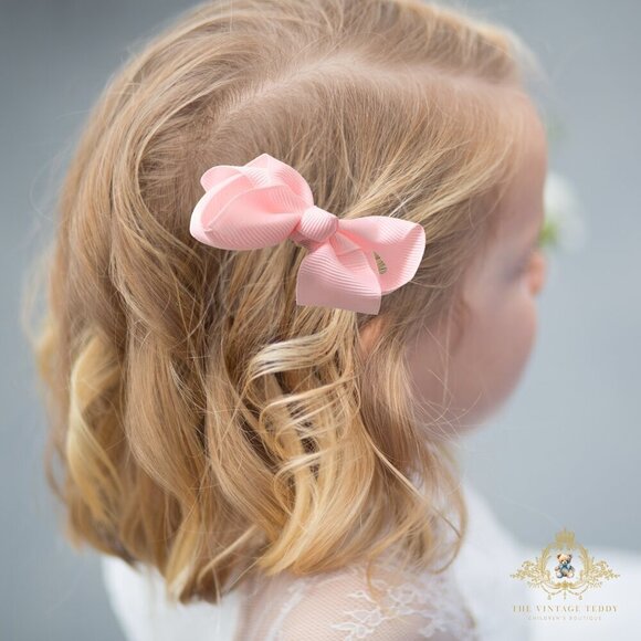 Other - Set of 2 Pretty Girls Hair Bows Grosgrain Ribbon Clips Hair Accessories Pink